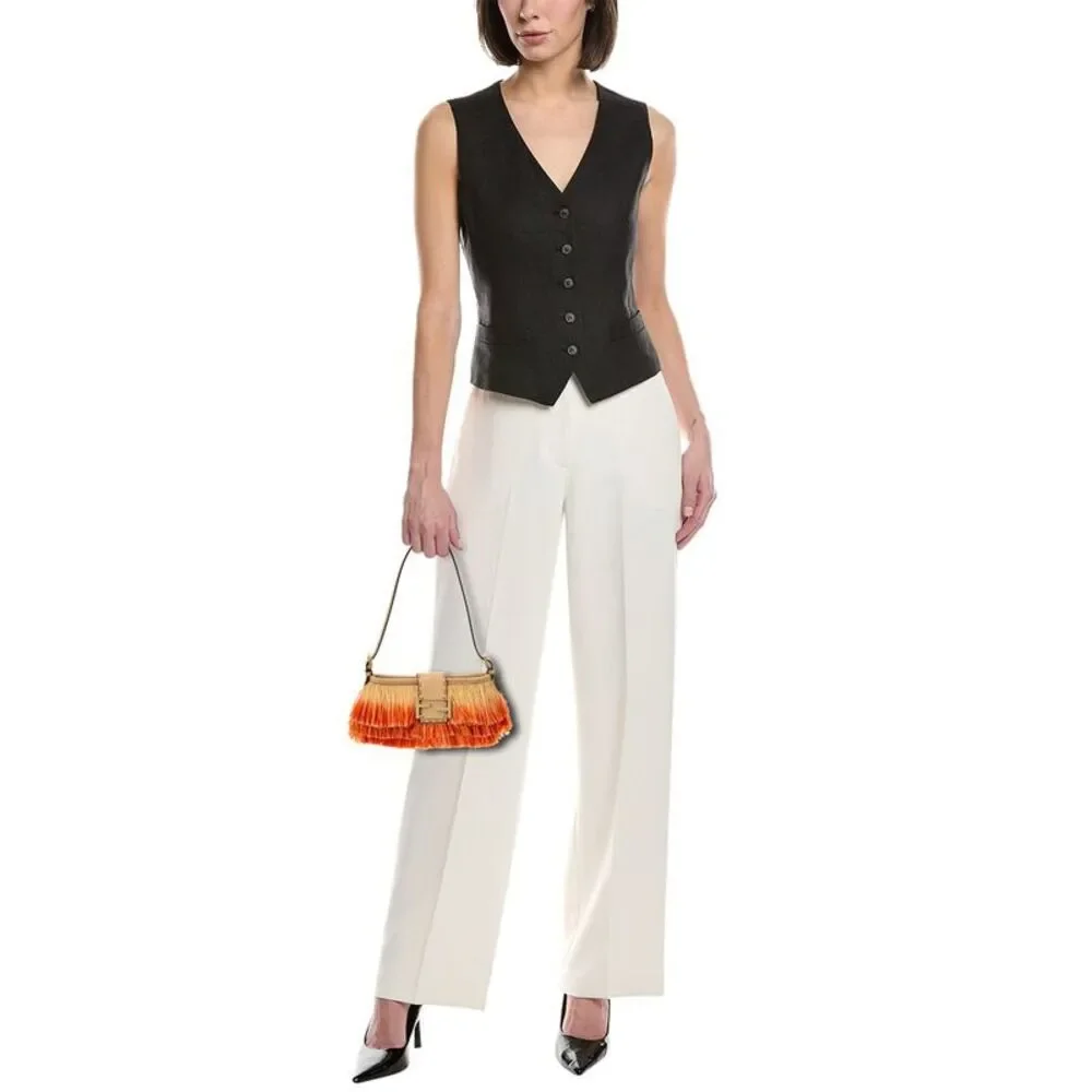 Fendi Baby Raffia Shoulder Bag, Orange